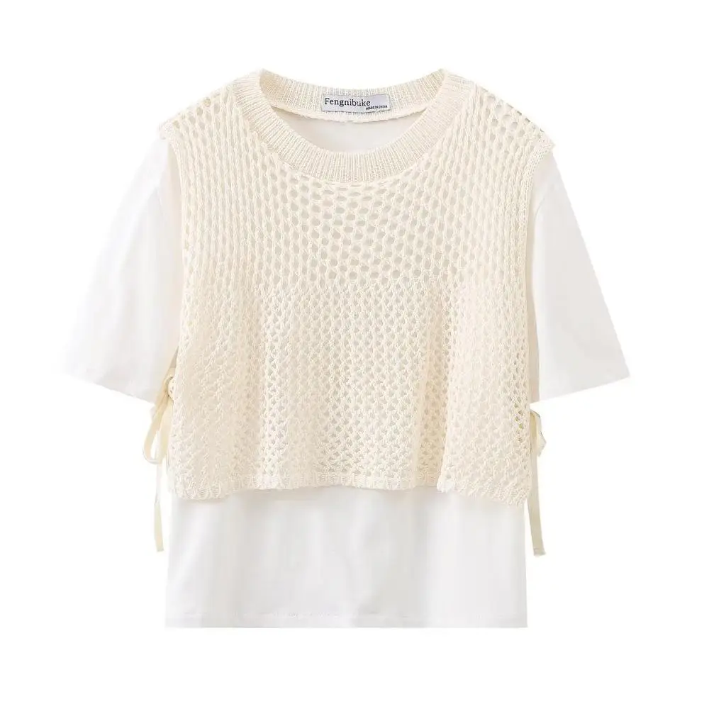 Women Summer Knit Shirt 2024 Casual Short Sleeve Vest Fashion Hollow Out Knit Tops Commuting Lace Up Pullover Blouse
Women Summer Knit Shirt 2024 Casual Short Sleeve Vest Fashion Hollow Out Knit Tops Commuting Lace Up Pullover Blouse
