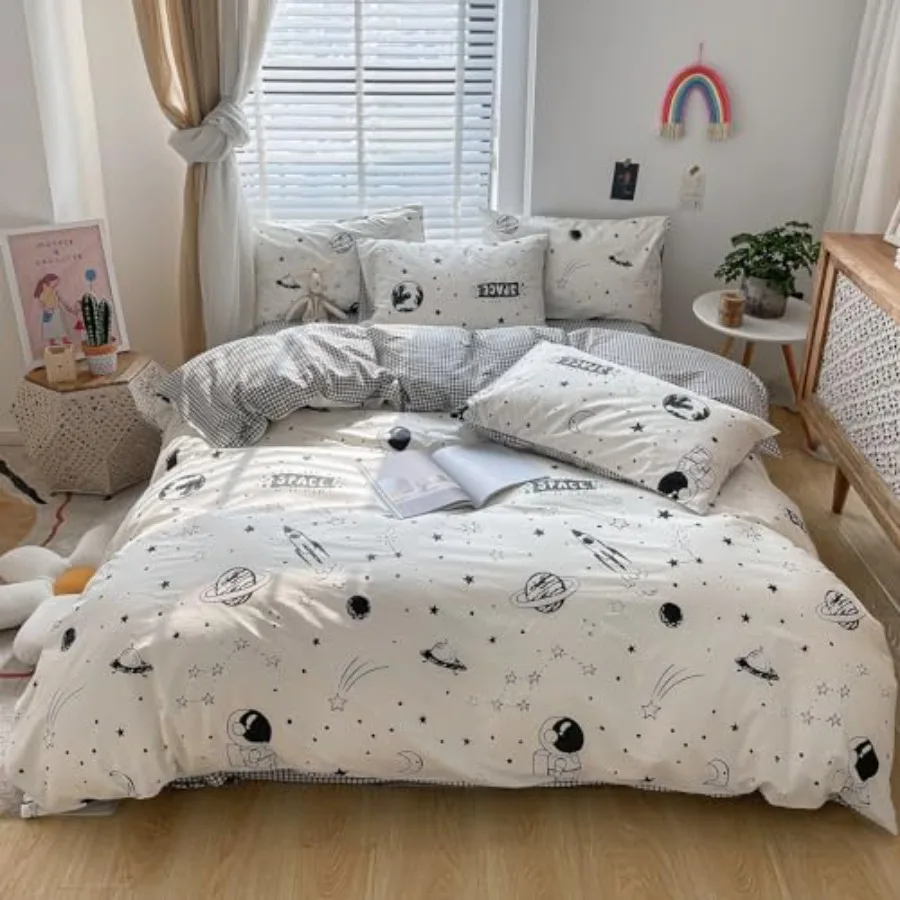 Space Duvet Cover Set Queen 100percent Cotton Cartoon Astronaut Rocket Full/Queen 90 in x 90 in
Space Duvet Cover Set Queen 100percent Cotton Cartoon Astronaut Rocket Full/Queen 90 in x 90 in
