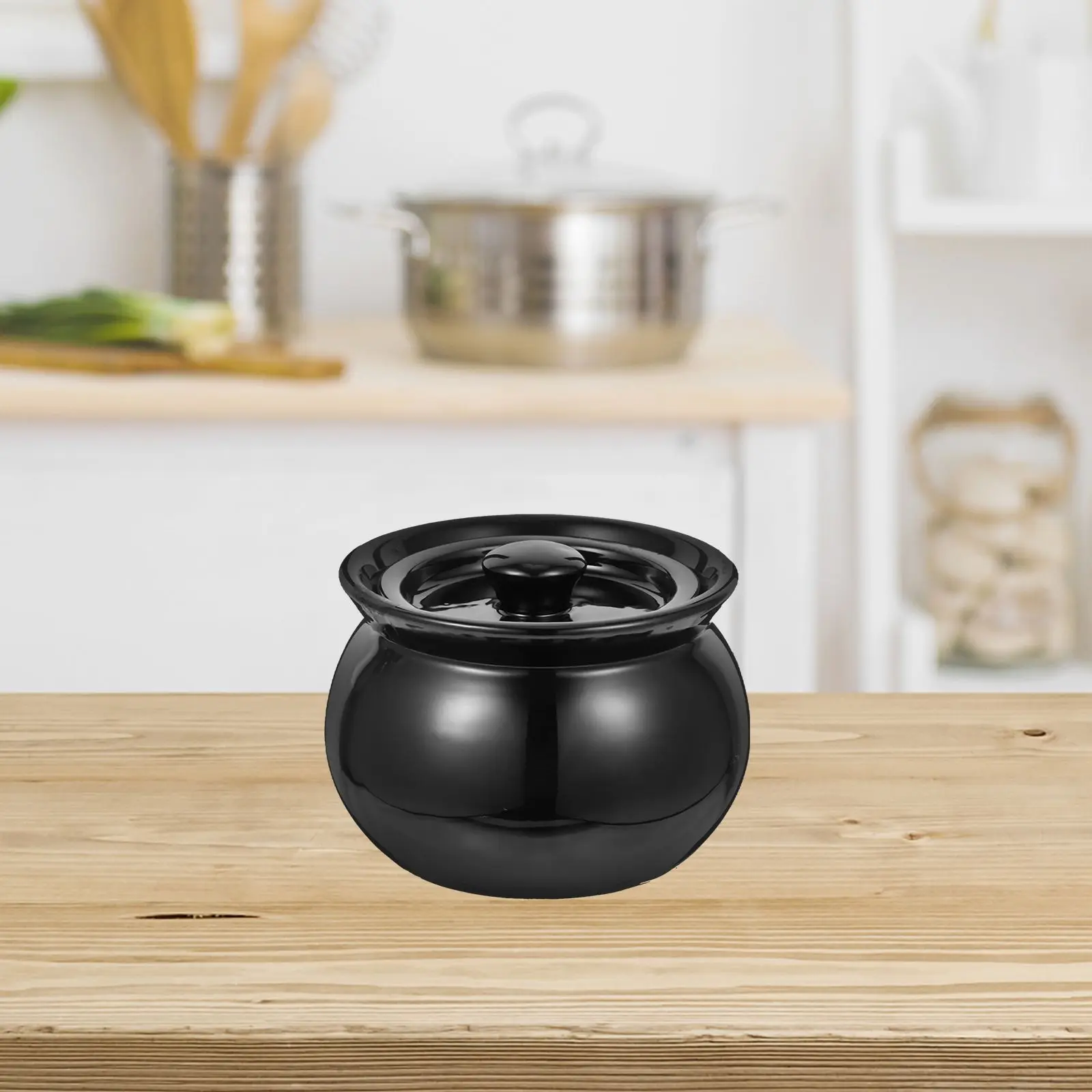 Ceramic Stew 500ml Black Soup Pot Kitchenware Ceramic Bowl Heatproof Home Restaurant Use Multi function
Ceramic Stew 500ml Black Soup Pot Kitchenware Ceramic Bowl Heatproof Home Restaurant Use Multi function