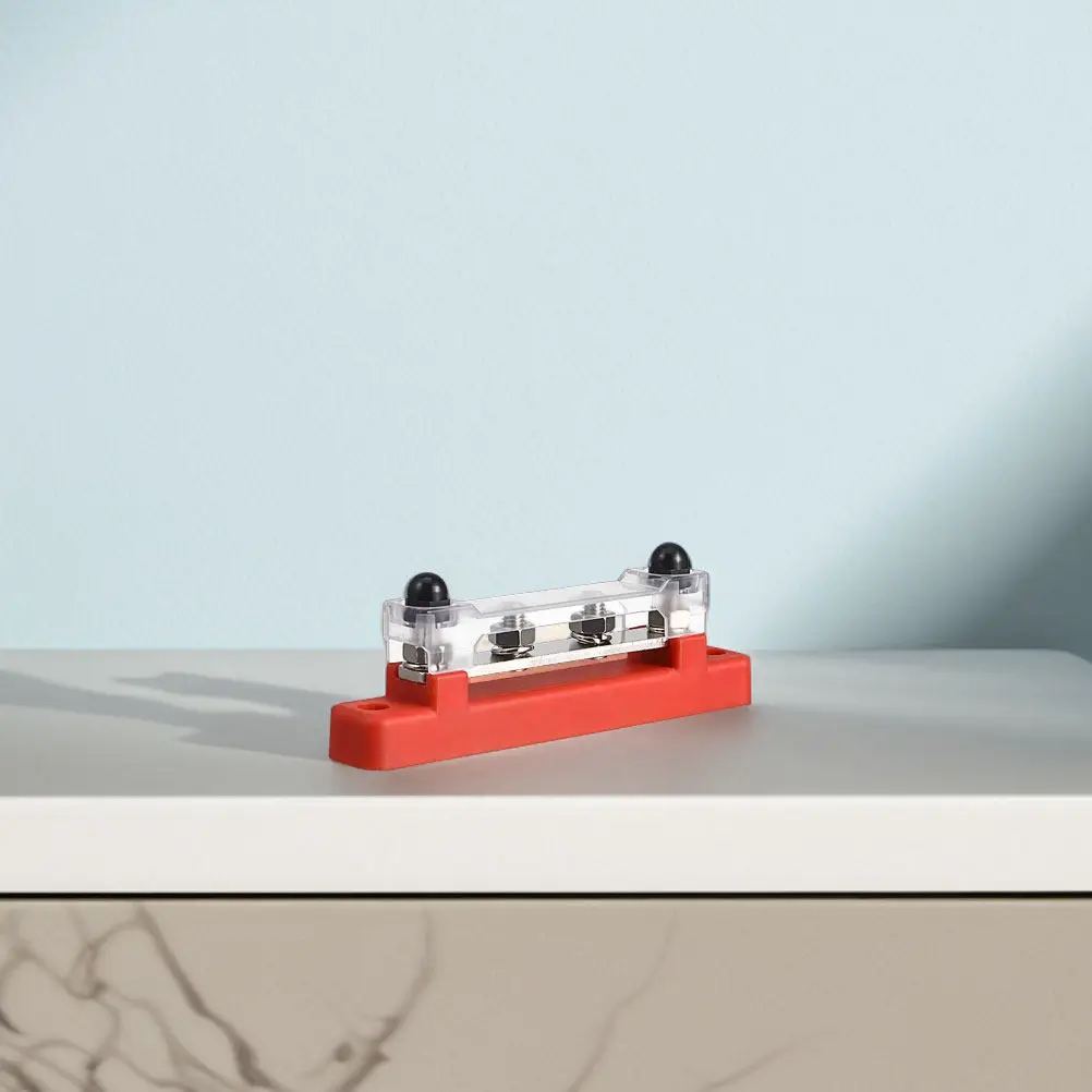 M6 Red Black Single Row Dual Terminal Bus Bar Block for Boats Rvs Marine Automotive Battery Connection Power Distribution