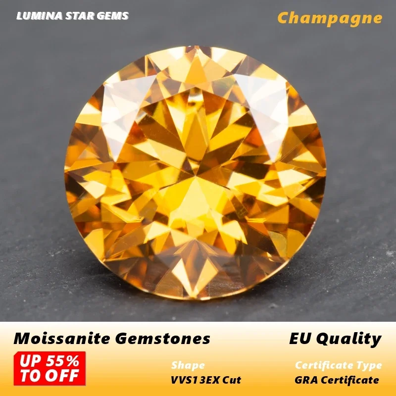 Champagne Moissanites Round Brilliant 3.0mm-11mm Hearts and Arrows Cut Moissanite EU Quality Jewelry Making With Certificate
Champagne Moissanites Round Brilliant 3.0mm-11mm Hearts and Arrows Cut Moissanite EU Quality Jewelry Making With Certificate