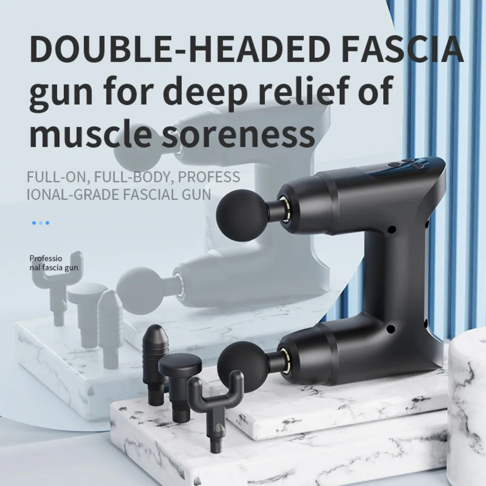 Professional Supplier Handheld Percussion Massage Device Electric Hand Held Best Deep Muscle Double Head Fascia Gun
Professional Supplier Handheld Percussion Massage Device Electric Hand Held Best Deep Muscle Double Head Fascia Gun