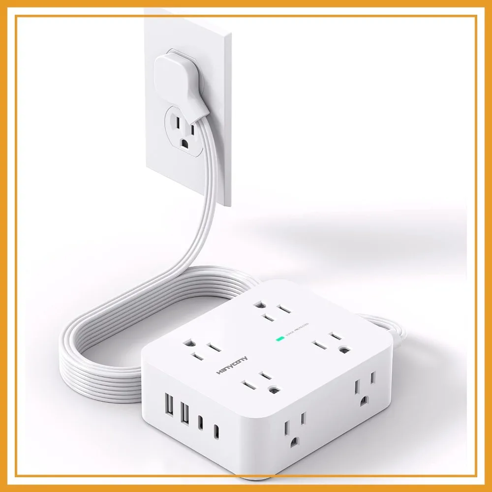 Surge Protector Power Strip, 8 Outlets 4 USB (2 USB C), 5Ft Flat Plug, 1080J, for Home Office Dorm
Surge Protector Power Strip, 8 Outlets 4 USB (2 USB C), 5Ft Flat Plug, 1080J, for Home Office Dorm