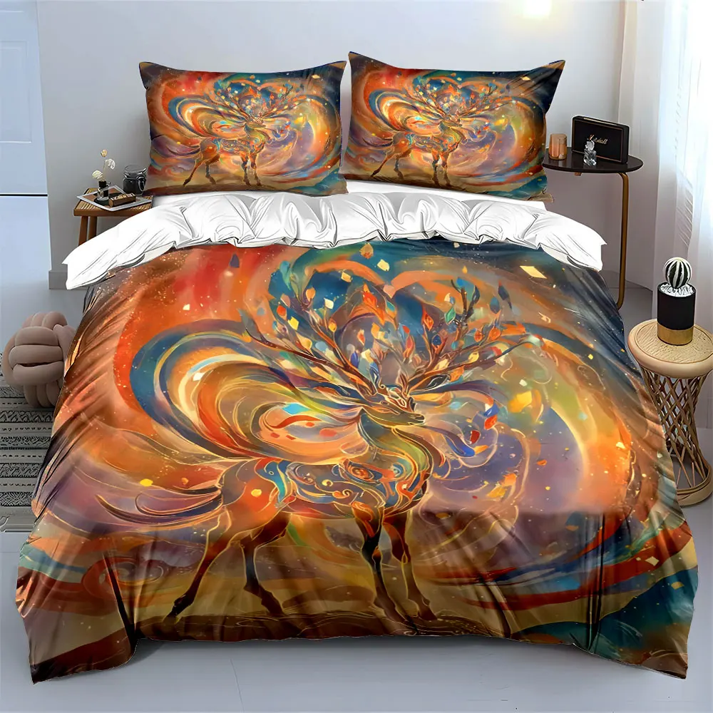 Colorful Deer Art Set - Home Decor Bedding Set with 1 Duvet Cover 2 Pillowcases Single Double King Queen, Gift
Colorful Deer Art Set - Home Decor Bedding Set with 1 Duvet Cover 2 Pillowcases Single Double King Queen, Gift