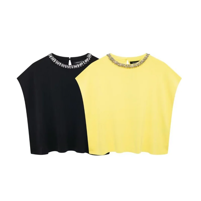 Women's Clothing2025Hot-Selling Autumn New Round Neck Beaded Solid Color Knitted Vest Top
Women's Clothing2025Hot-Selling Autumn New Round Neck Beaded Solid Color Knitted Vest Top
