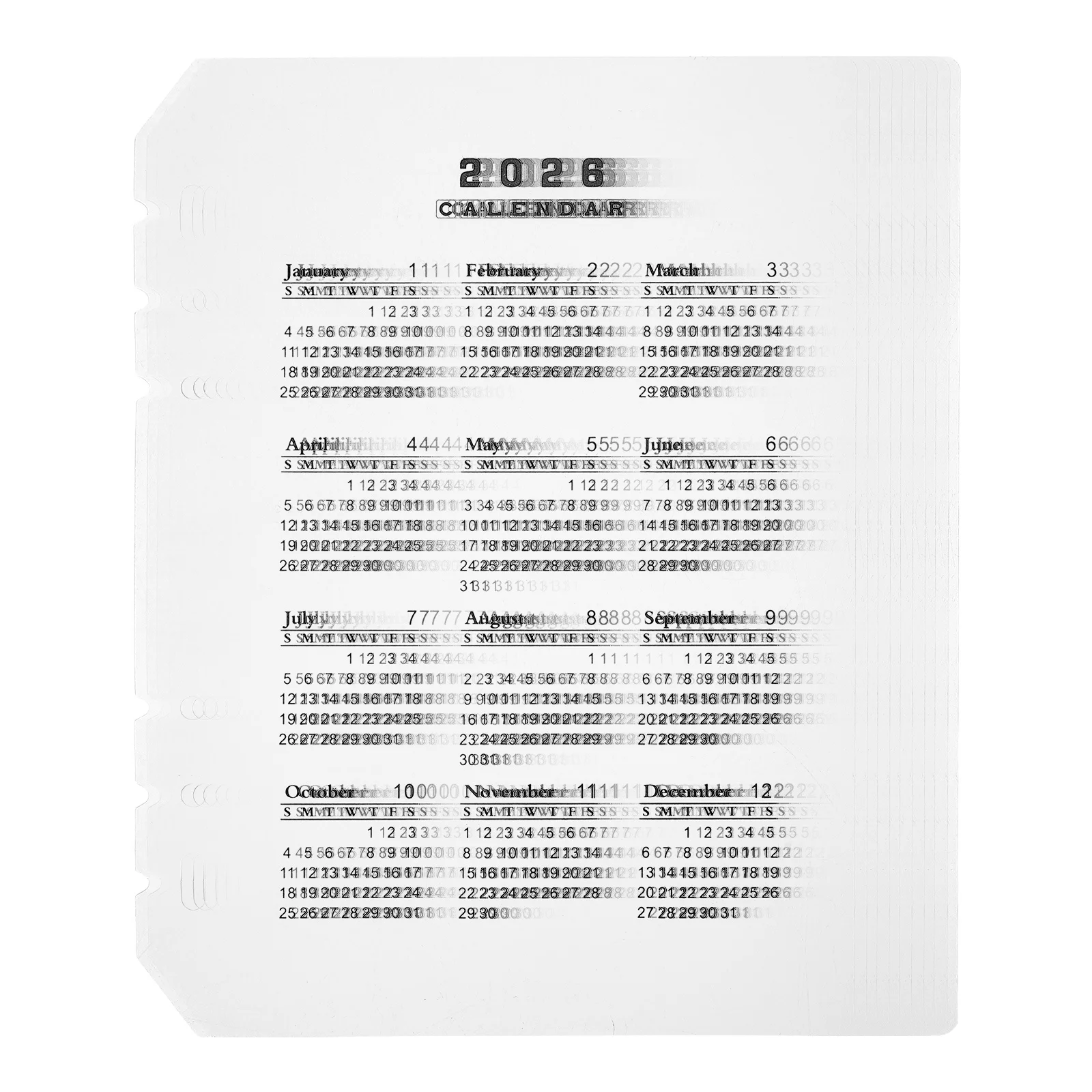 12Pcs A5 Transparent 2026 Calendar Dividers Binder Separators Detachable Plastic Tab Inserts for Loose-Leaf Notepad Planner
12Pcs A5 Transparent 2026 Calendar Dividers Binder Separators Detachable Plastic Tab Inserts for Loose-Leaf Notepad Planner