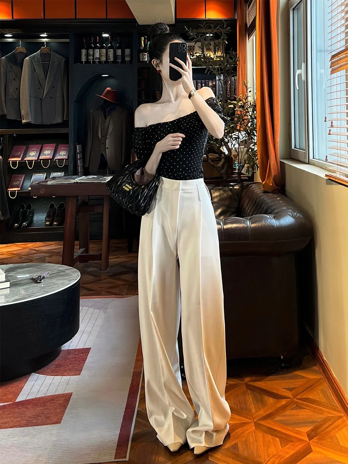 Romantic Paris White Wide Leg High Waist Women's Suit Pants Commute Long Pants Spring Summer High Waist Zipper Polyester Fiber
Romantic Paris White Wide Leg High Waist Women's Suit Pants Commute Long Pants Spring Summer High Waist Zipper Polyester Fiber