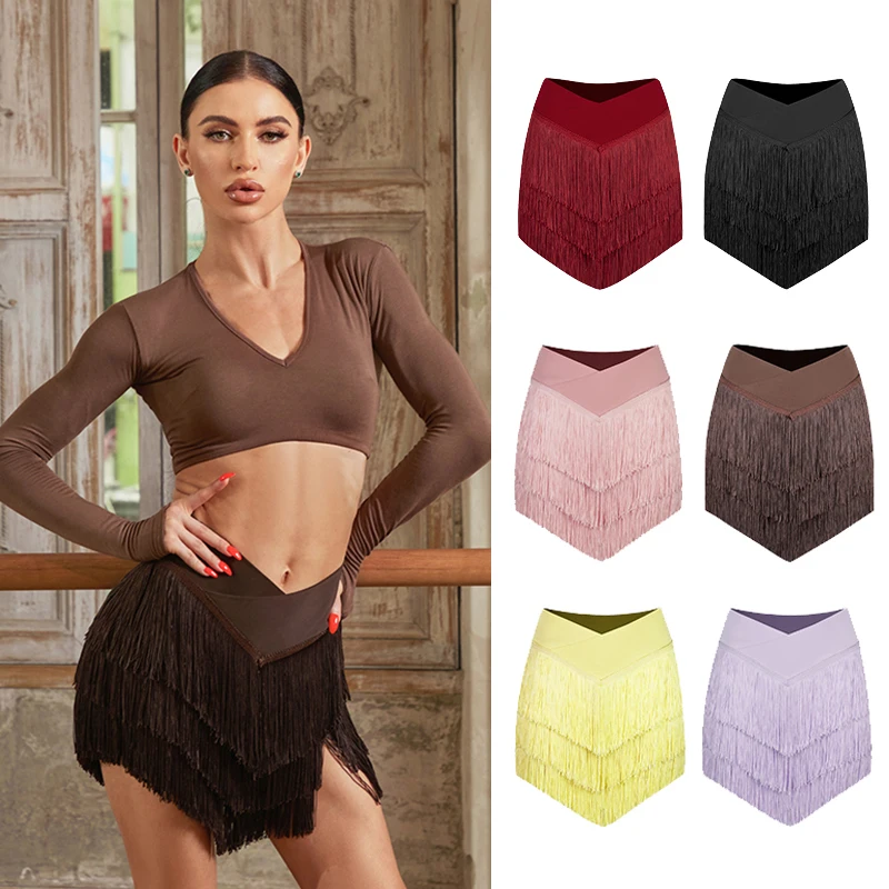 New Latin Dance Skirts Women Sexy Tassel Skirt Adult Cha Cha Rumba Samba Dance Clothes Practice Wear Performance Costume NV21788
New Latin Dance Skirts Women Sexy Tassel Skirt Adult Cha Cha Rumba Samba Dance Clothes Practice Wear Performance Costume NV21788
