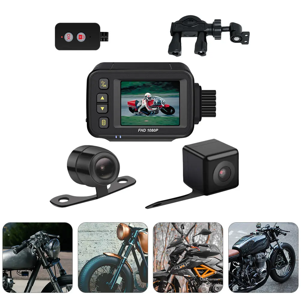 Motorcycle Driving Recorder Dual-Lens Front 1280x720p Rear 640x480p High Definition Video Waterproof Motorbike Dashcam
Motorcycle Driving Recorder Dual-Lens Front 1280x720p Rear 640x480p High Definition Video Waterproof Motorbike Dashcam