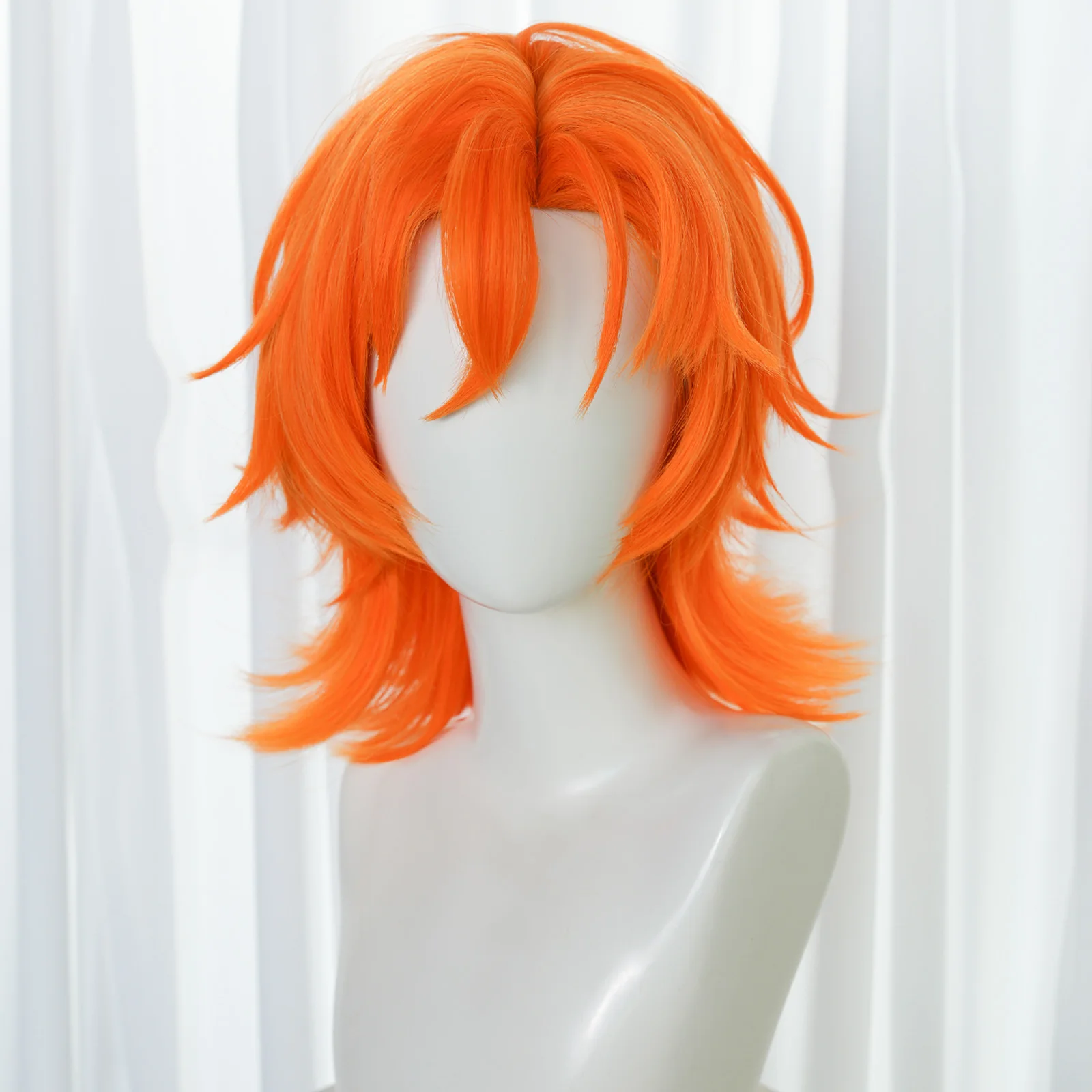 Vibrant Orange Medium-Length Layered Wig for Men Synthetic Heat Resistant with Bangs Cosplay, Anime Character Costumes
Vibrant Orange Medium-Length Layered Wig for Men Synthetic Heat Resistant with Bangs Cosplay, Anime Character Costumes