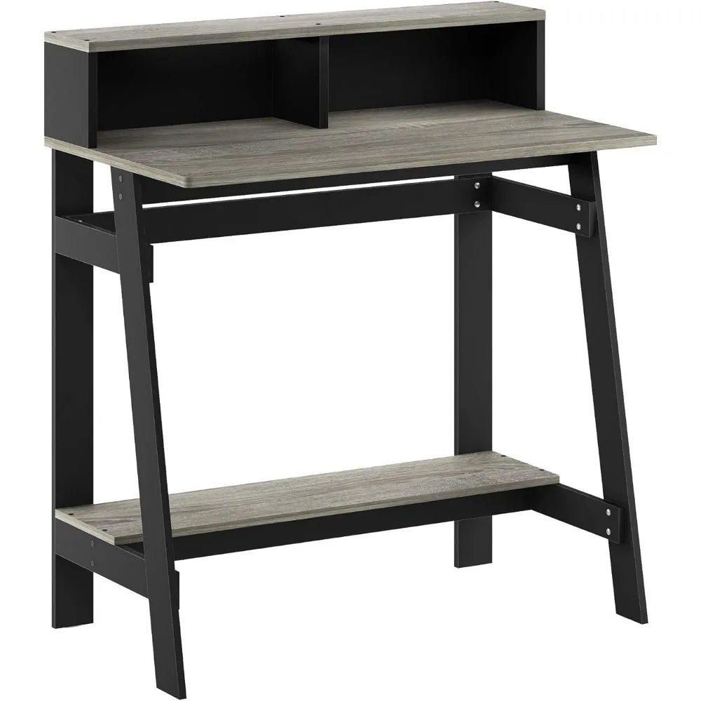 Modern A-Frame Computer Desk with Hutch, Black/Grey Finish, Sturdy Particle Board Construction
Modern A-Frame Computer Desk with Hutch, Black/Grey Finish, Sturdy Particle Board Construction