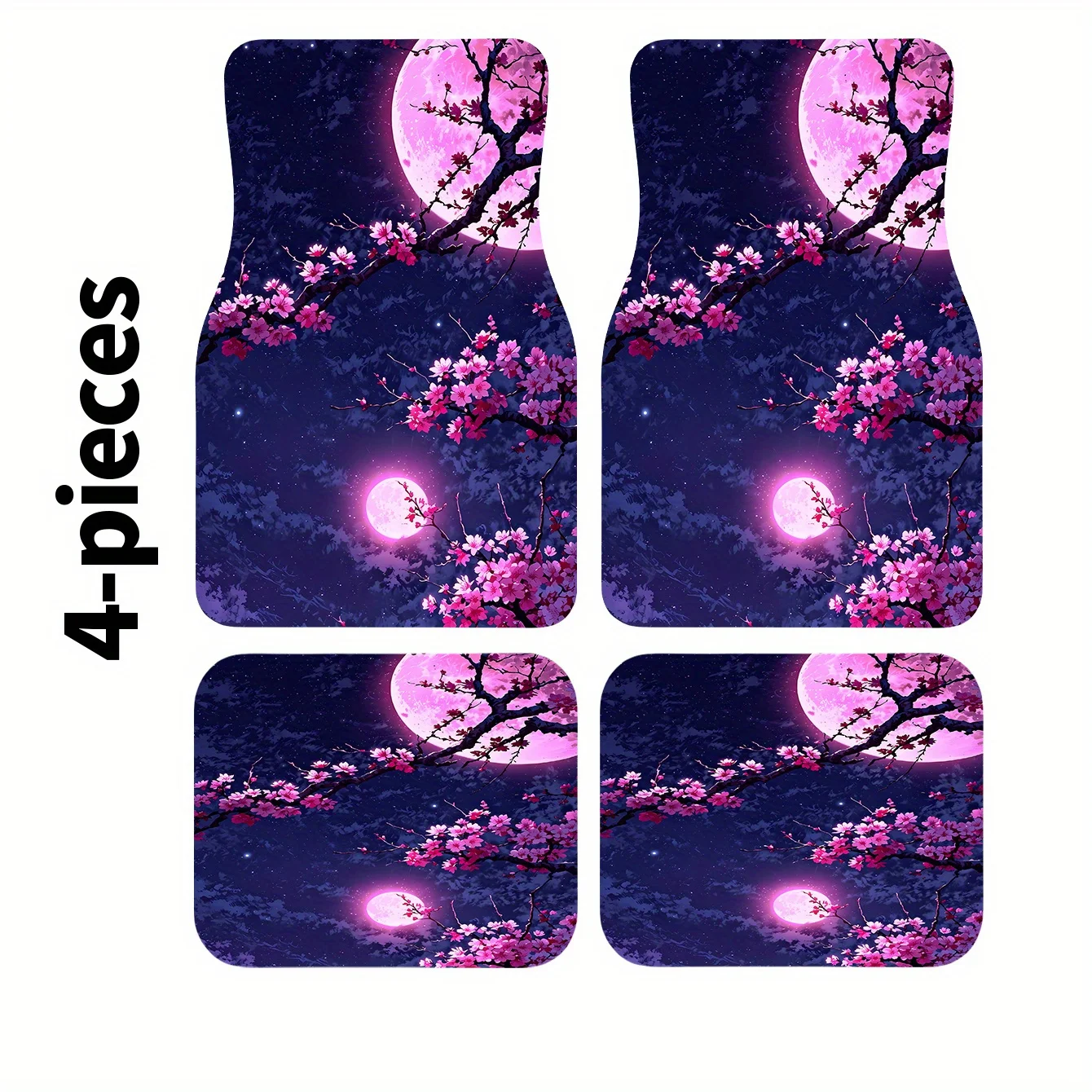 4pcs Set Of High-end Moonlight Flower Branch Printed Car Floor Mats | Front And Rear Row Carpet, All-Season, Fashionable, Easy T
4pcs Set Of High-end Moonlight Flower Branch Printed Car Floor Mats | Front And Rear Row Carpet, All-Season, Fashionable, Easy T