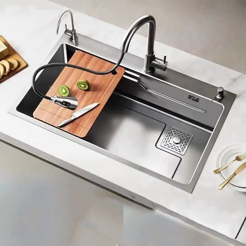 Черная/серая кухонная раковина Topmount/Нижняя Одиночная раковина для умывальника рабочая станция из нержавеющей стали с сливными принадлежностями
Черная/серая кухонная раковина Topmount/Нижняя Одиночная раковина для умывальника рабочая станция из нержавеющей стали с сливными принадлежностями