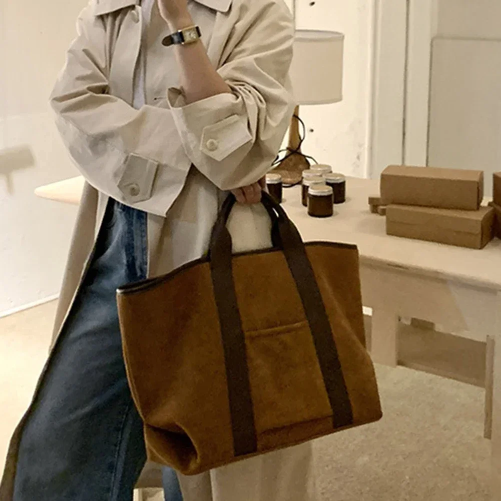 Autumn Winter Women's Bag Vintage Suede Large Capacity Handbag Simple Fashion Tote Bag Large Purses and Handbags Luxury Designer
Autumn Winter Women's Bag Vintage Suede Large Capacity Handbag Simple Fashion Tote Bag Large Purses and Handbags Luxury Designer