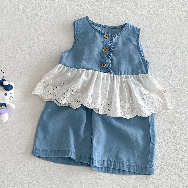 2026 New Summer Newborn Baby Girl Clothes Suit 0-5Yrs Children Clothes Set Sleeveless Cowboy Splicing Vest+Pants
2026 New Summer Newborn Baby Girl Clothes Suit 0-5Yrs Children Clothes Set Sleeveless Cowboy Splicing Vest+Pants