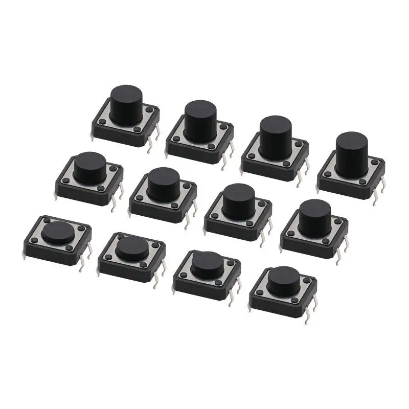 1000pcs 12*12 Tactile Switch 4-pin Straight Plug-in Vertical Copper Pin Black Head Square 4.3/5/6/7/8
1000pcs 12*12 Tactile Switch 4-pin Straight Plug-in Vertical Copper Pin Black Head Square 4.3/5/6/7/8