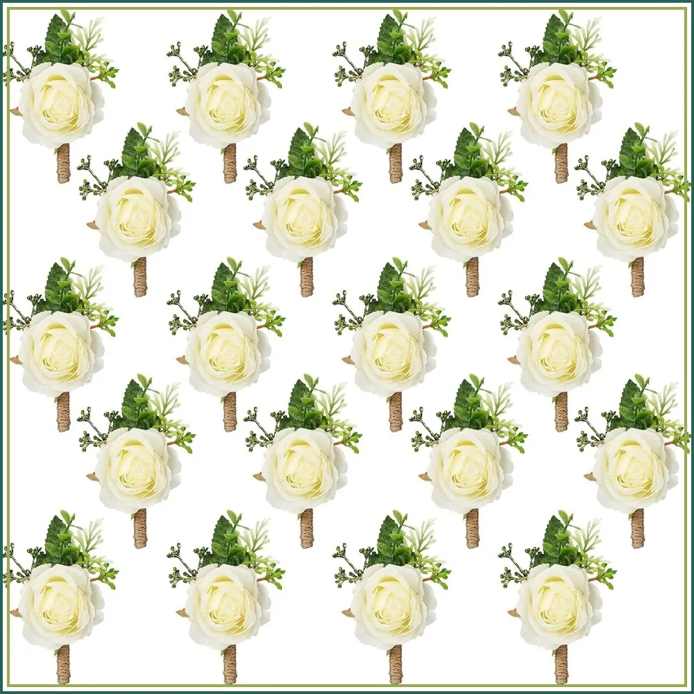 48 Pcs Wedding Rose Boutonnieres for Men Groomsmen Artificial Corsage Groom Faux Flower for Prom Ceremony Party Rustic Marriage White
48 Pcs Wedding Rose Boutonnieres for Men Groomsmen Artificial Corsage Groom Faux Flower for Prom Ceremony Party Rustic Marriage White