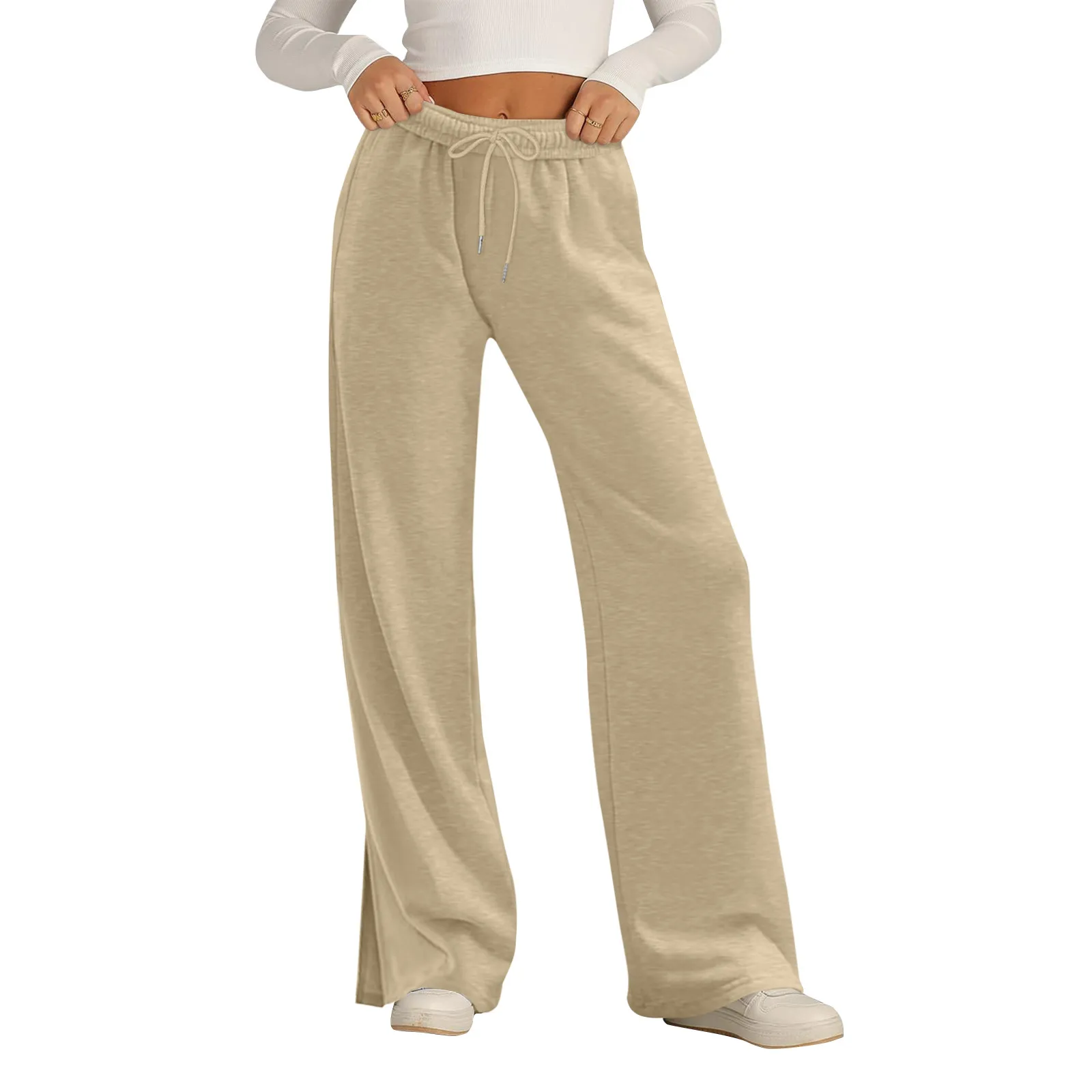 Pockets Drawstring High Waist Casual Loose Sweatpants For Women Gray Solid Basic Simple Straight Leg Pants Jogging Trousers
Pockets Drawstring High Waist Casual Loose Sweatpants For Women Gray Solid Basic Simple Straight Leg Pants Jogging Trousers