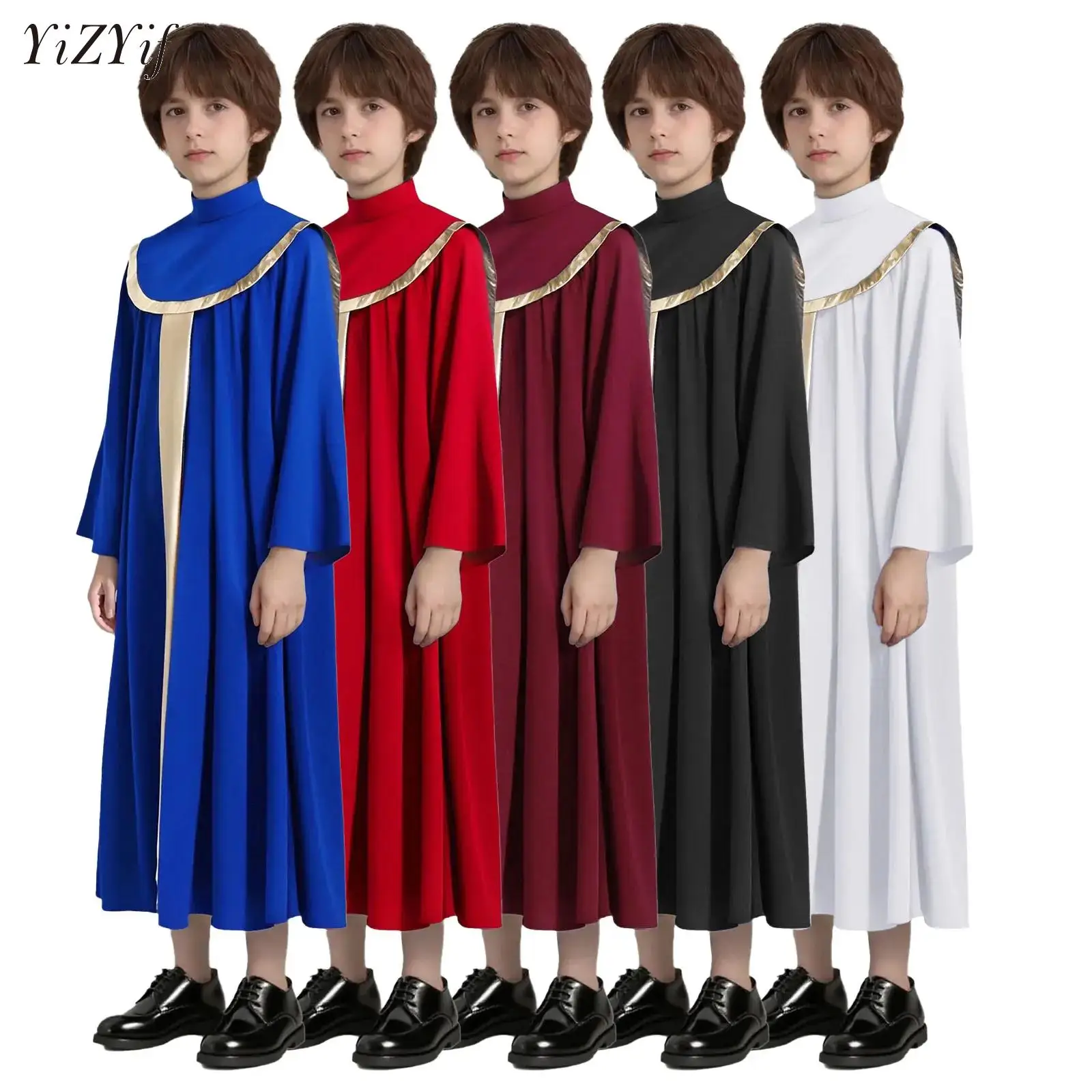 Boys Girls Choir Robe Christian Priest Performance Theme Party Costume Worship Praise Dance Costume Metallic Pleated Grown Robe
Boys Girls Choir Robe Christian Priest Performance Theme Party Costume Worship Praise Dance Costume Metallic Pleated Grown Robe