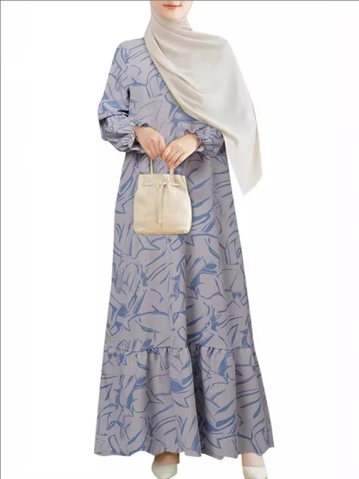 Modest Abaya Dress for Muslim Women Print Ruffled Dress Long Veiled Kimono Geometric Print Ruffles Long Veiled Dresses
Modest Abaya Dress for Muslim Women Print Ruffled Dress Long Veiled Kimono Geometric Print Ruffles Long Veiled Dresses