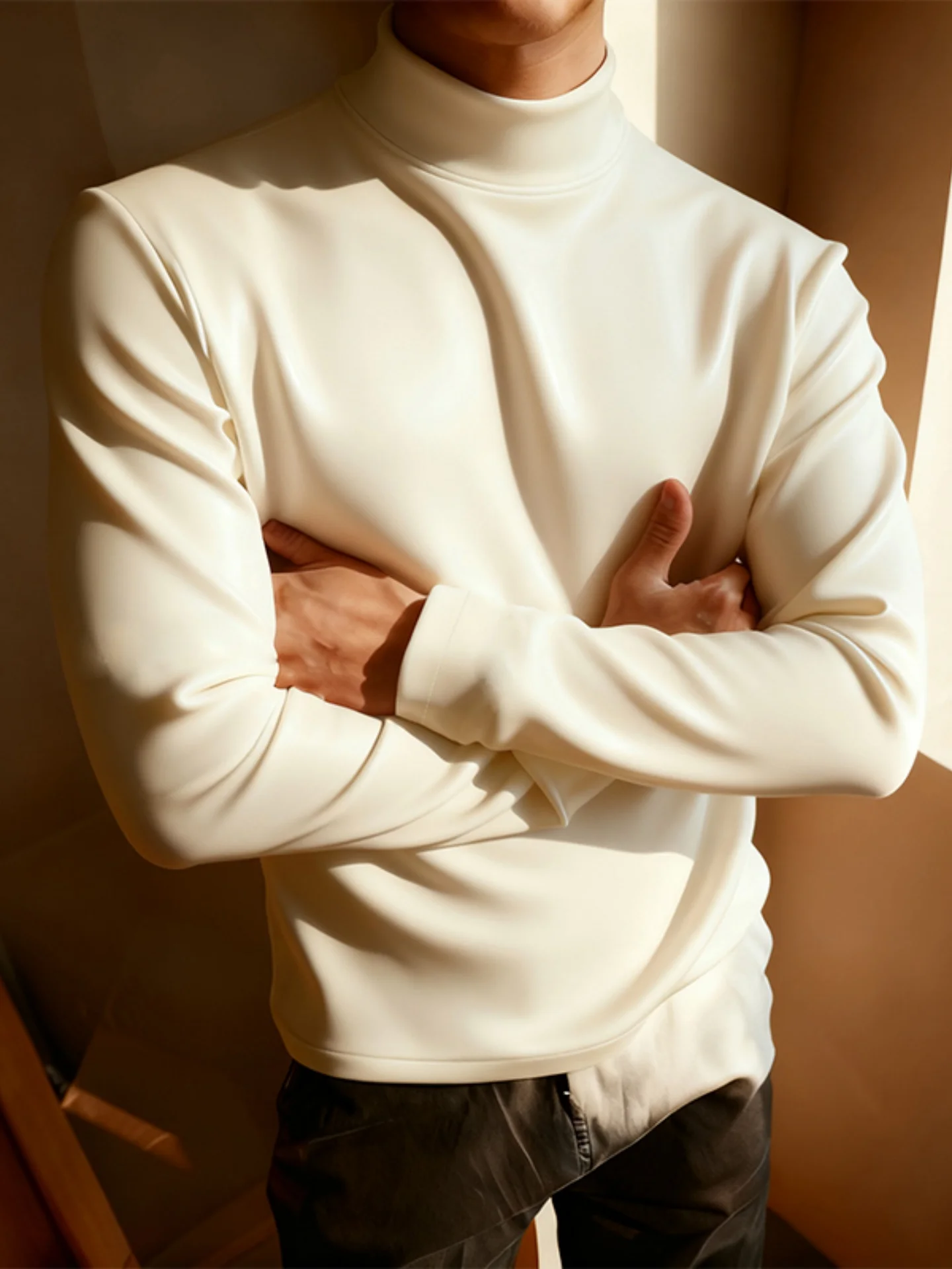 Men's Winter Thickened Fleece Half-High Collar Sweatshirt Pure Color Versatile Crew Neck Pullover Inner Shirt Trendy
Men's Winter Thickened Fleece Half-High Collar Sweatshirt Pure Color Versatile Crew Neck Pullover Inner Shirt Trendy
