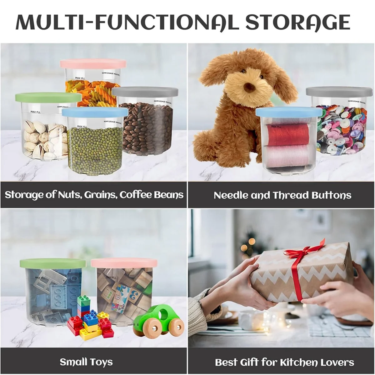 A35T-Replacement Paddle Blade+Pints and Lids for Ninja Creami NC301 NC300 NC299AMZ Series Ice Cream Makers Pint Containers
A35T-Replacement Paddle Blade+Pints and Lids for Ninja Creami NC301 NC300 NC299AMZ Series Ice Cream Makers Pint Containers