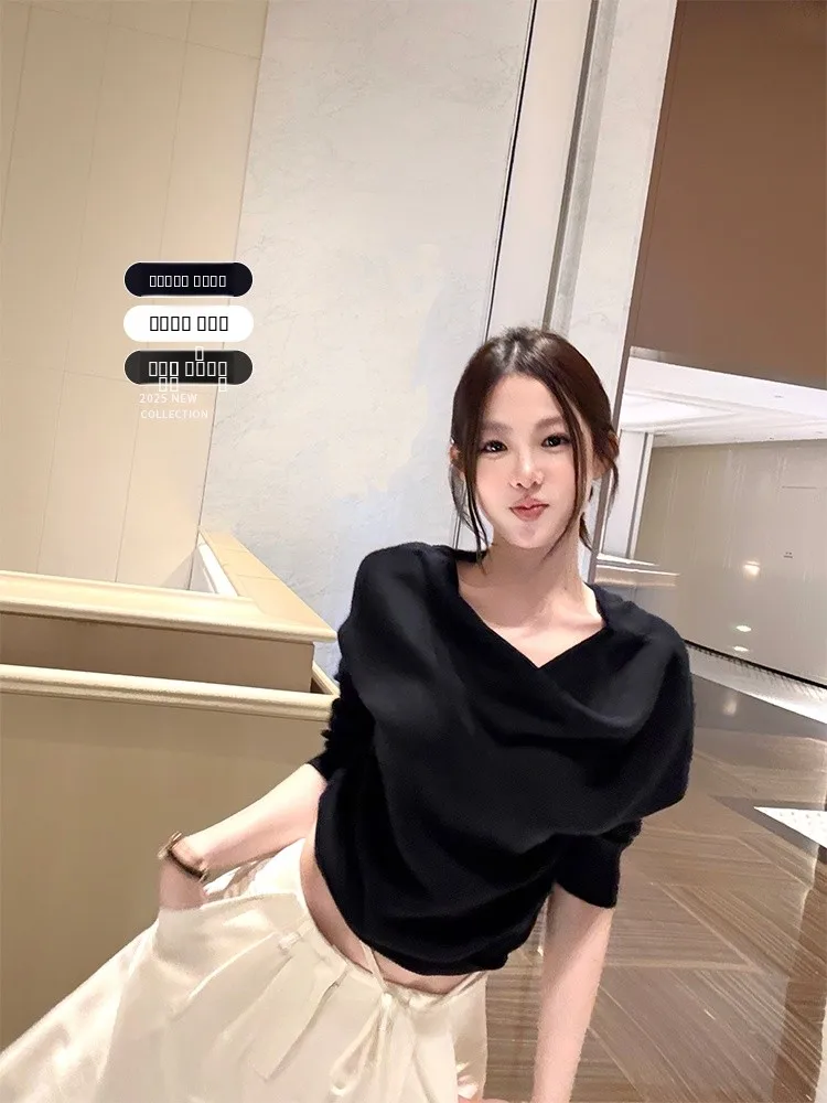 Tee Happy Wool Knitted Sweater Women's Sle oulder Design Two-Way Wear Thiened ort Sve for Young Girls
Tee Happy Wool Knitted Sweater Women's Sle oulder Design Two-Way Wear Thiened ort Sve for Young Girls