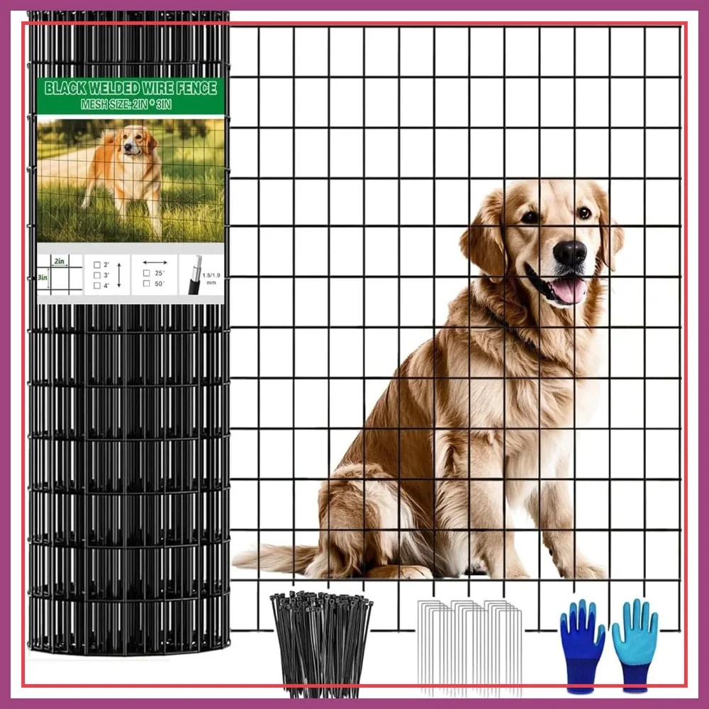 Welded Wire Fence 36in x 50ft, Black PVC Coated, 2x3in 16Gauge, Anti-Rust Metal Garden Fencing for Poultry Netting
Welded Wire Fence 36in x 50ft, Black PVC Coated, 2x3in 16Gauge, Anti-Rust Metal Garden Fencing for Poultry Netting