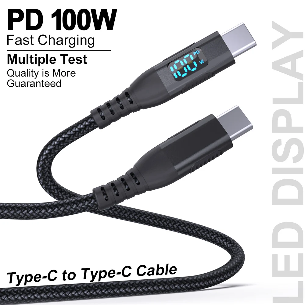 1PC 3PCS 100W 5A USB C To Type C Fast charging data Cable Nylon High grade 480Mbps LED Display Compatible for iPhone 16 15 iPad
1PC 3PCS 100W 5A USB C To Type C Fast charging data Cable Nylon High grade 480Mbps LED Display Compatible for iPhone 16 15 iPad