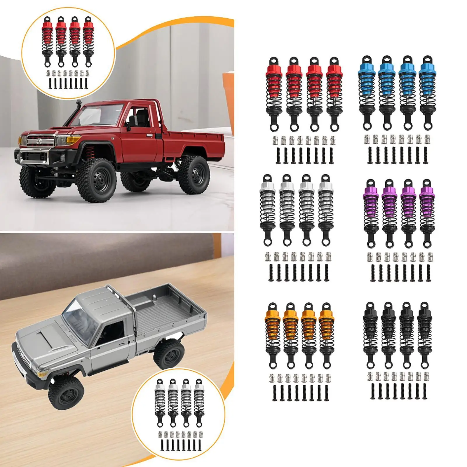 4Pcs RC Car Shock Absorbers RC Shocks for Remote Control Car Sturdy Replacement 1/12 1/16 Dampers for MN82 MN99S MN168 C14
4Pcs RC Car Shock Absorbers RC Shocks for Remote Control Car Sturdy Replacement 1/12 1/16 Dampers for MN82 MN99S MN168 C14