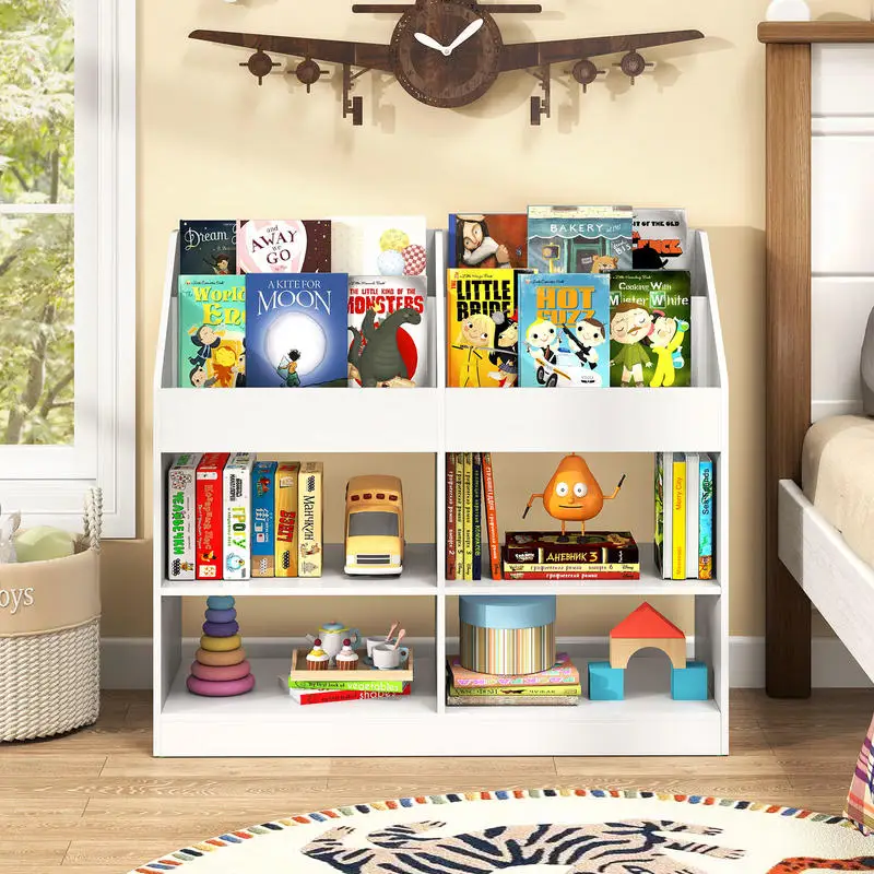 3-Tier Bookshelf Toy Storage Organizer with Display Rack and 4 Compartments-White
3-Tier Bookshelf Toy Storage Organizer with Display Rack and 4 Compartments-White