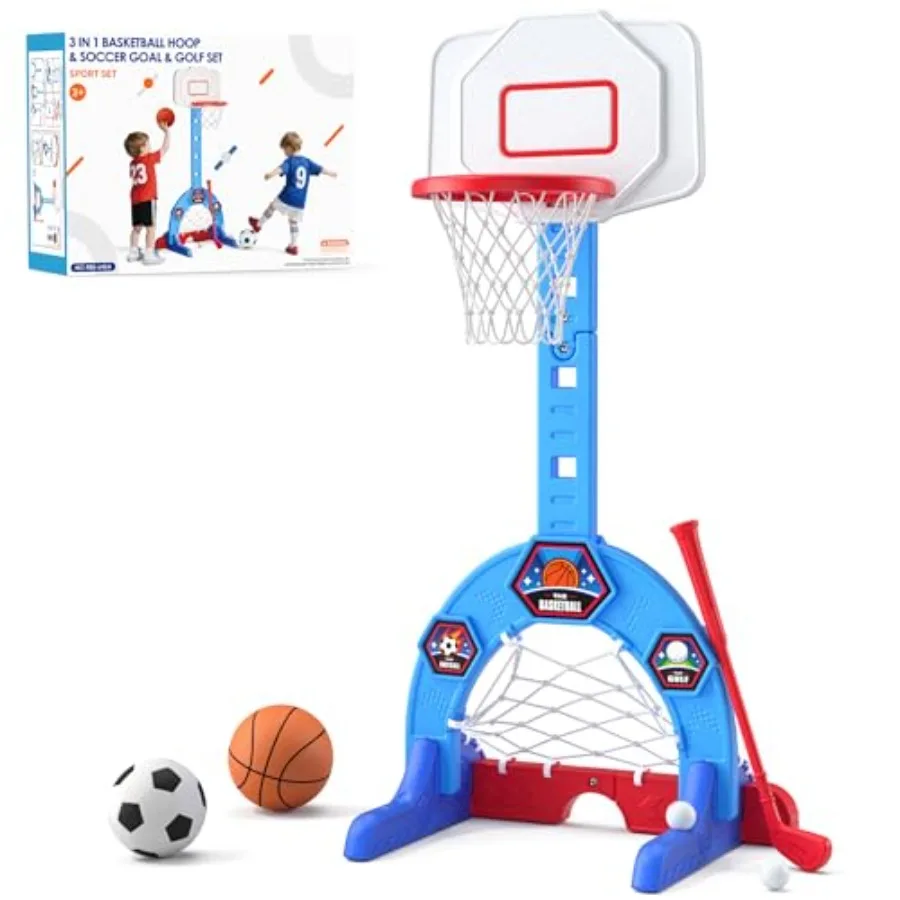 Toddler Basketball Hoop 3-in-1 Sports Activity Center with Soccer Goal Golf Game 5 Height Adjustable Basketball Hoop Indoor Out
Toddler Basketball Hoop 3-in-1 Sports Activity Center with Soccer Goal Golf Game 5 Height Adjustable Basketball Hoop Indoor Out