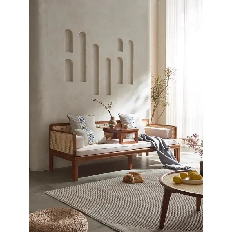 A Rattan sofa, living room, solid wood combination, new Chinese style pull-out retractable bed
A Rattan sofa, living room, solid wood combination, new Chinese style pull-out retractable bed