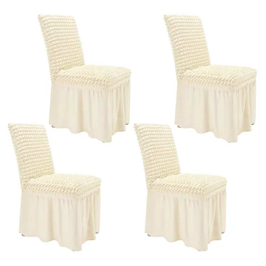 Высокоэластичные чехлы для обеденных стульев, комплект из 4 съемных чехлов для стульев в столовую с юбкой, из спандекса, для стульев Parson/Dorm Chair
Высокоэластичные чехлы для обеденных стульев, комплект из 4 съемных чехлов для стульев в столовую с юбкой, из спандекса, для стульев Parson/Dorm Chair