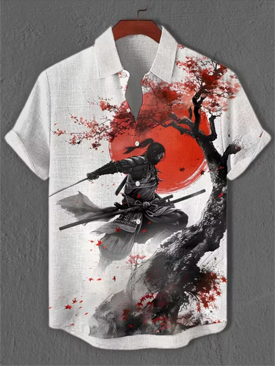 Hawaiian style men's short sleeved linen shirt, button design, digital printing, casual and comfortable, fashionable dressing
Hawaiian style men's short sleeved linen shirt, button design, digital printing, casual and comfortable, fashionable dressing