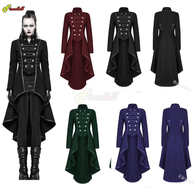 Halloween Gothic Medieval Costumes for Women Vintage Cosplay Jacket Stand Collar Steampunk Long Coat Stage Performance Coats
Halloween Gothic Medieval Costumes for Women Vintage Cosplay Jacket Stand Collar Steampunk Long Coat Stage Performance Coats