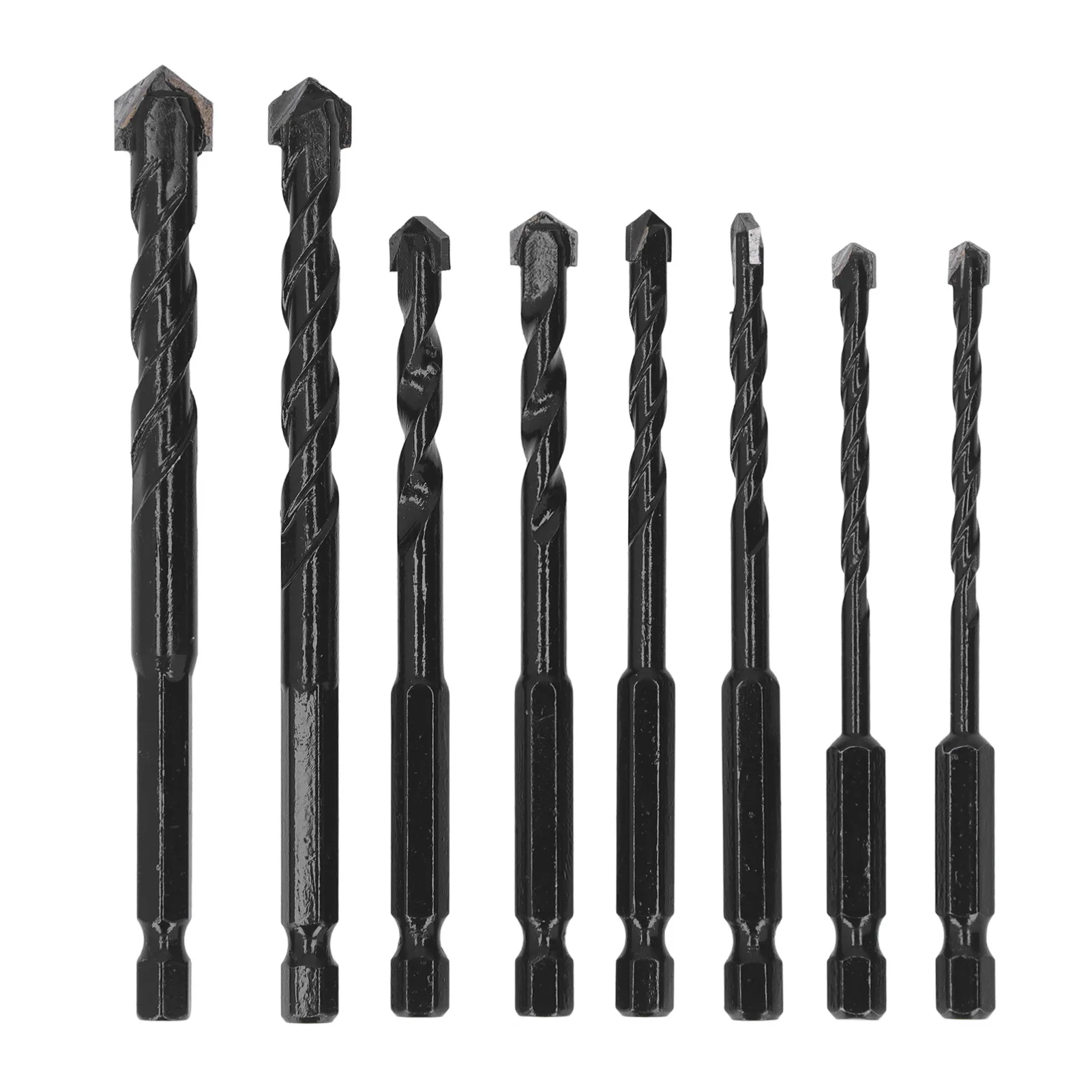8PCS Stone Drill Bits Carbide-tipped 6.35mm Hex Shank Black Set For Tile & Concrete Concrete Drill Bits Carbide Drill Bits
8PCS Stone Drill Bits Carbide-tipped 6.35mm Hex Shank Black Set For Tile & Concrete Concrete Drill Bits Carbide Drill Bits