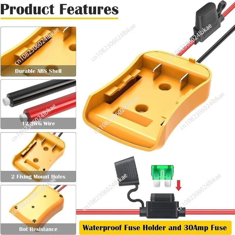 Suitable for DeWALT/DeWALT power tools 18V battery external power supply DIY with cable connection adapter
Suitable for DeWALT/DeWALT power tools 18V battery external power supply DIY with cable connection adapter