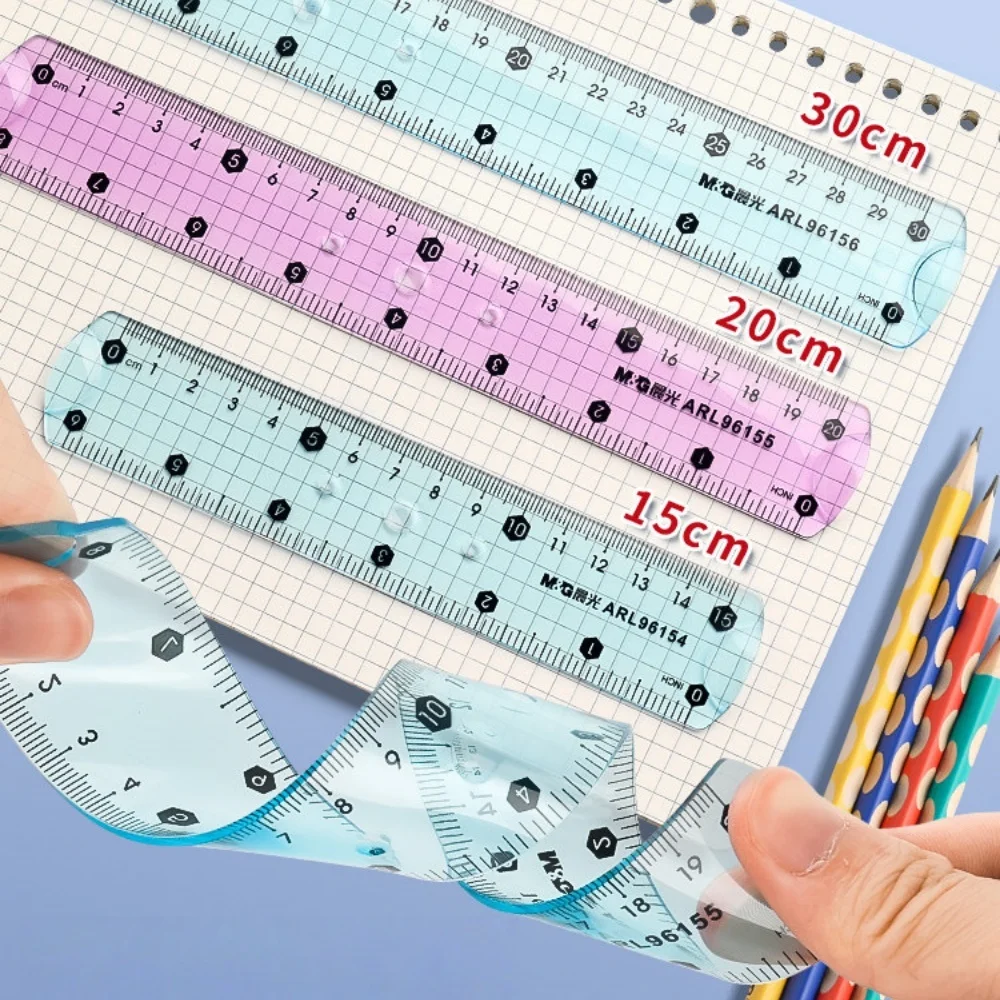 M&G Multicolour Rulers 15/20/30cm Transparent Soft Shatterproof Ruler Folding Straight Ruler Creative Stationery for Student Use
M&G Multicolour Rulers 15/20/30cm Transparent Soft Shatterproof Ruler Folding Straight Ruler Creative Stationery for Student Use