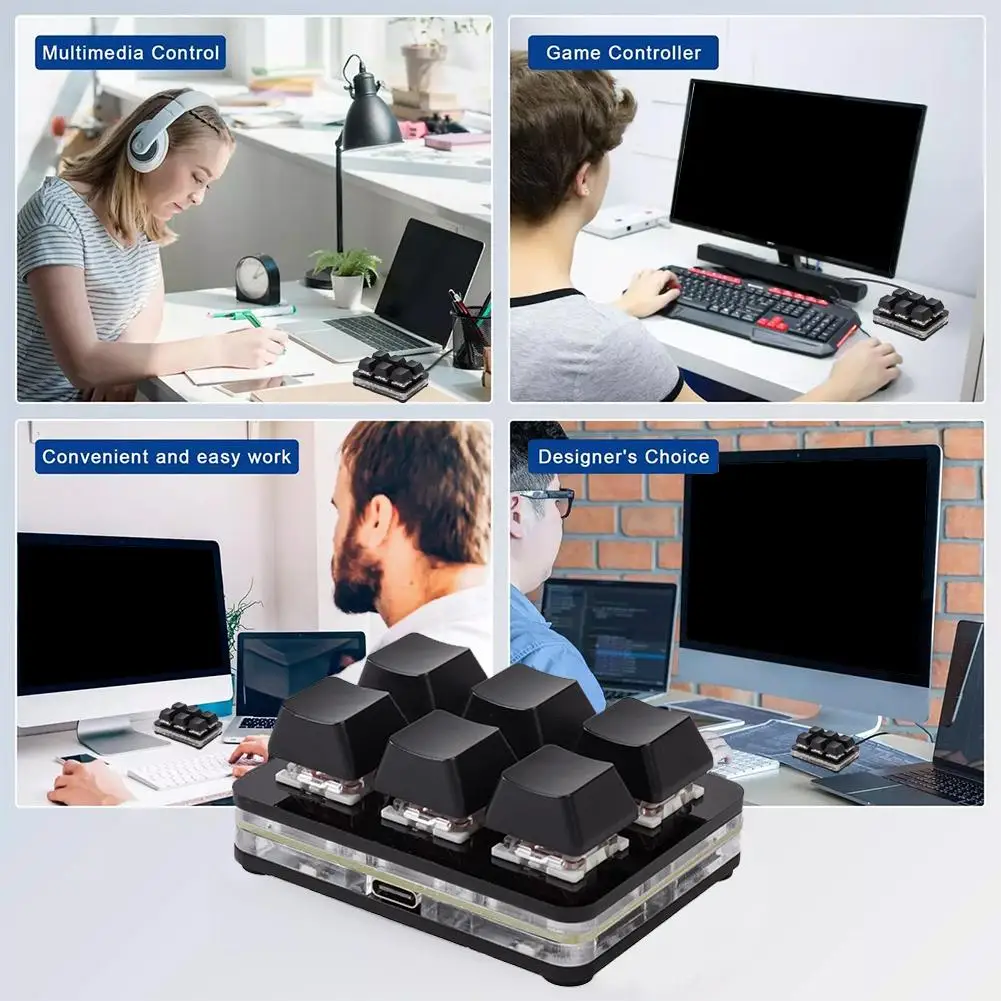 6-key Wireless Bluetooth Mechanical Keyboard Computer Peripherals Accessories 6-key Type-C Interface Customizable Shortcut Keys
6-key Wireless Bluetooth Mechanical Keyboard Computer Peripherals Accessories 6-key Type-C Interface Customizable Shortcut Keys