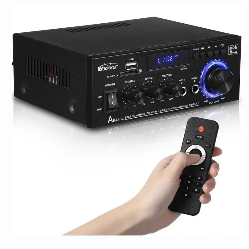 AK45 Pro HiFi Digital Amplifier Max Power 820W Channel 2.0 Bluetooth Surround Sound AMP Speaker Support
AK45 Pro HiFi Digital Amplifier Max Power 820W Channel 2.0 Bluetooth Surround Sound AMP Speaker Support