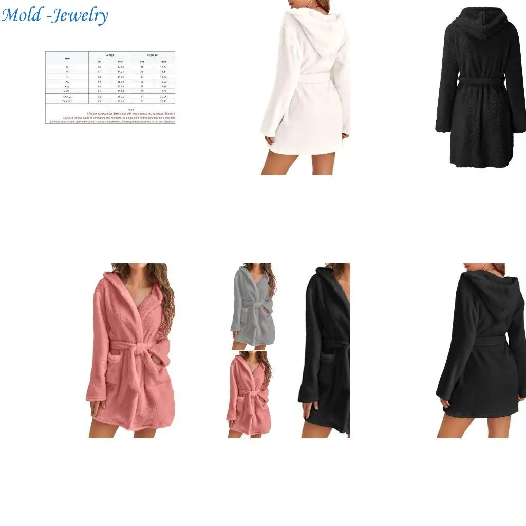 69HB Women's Soft Plush Hooded Robe Loose Fuzzy Warm Fleece Sherpas Bathrobe Gifts
69HB Women's Soft Plush Hooded Robe Loose Fuzzy Warm Fleece Sherpas Bathrobe Gifts