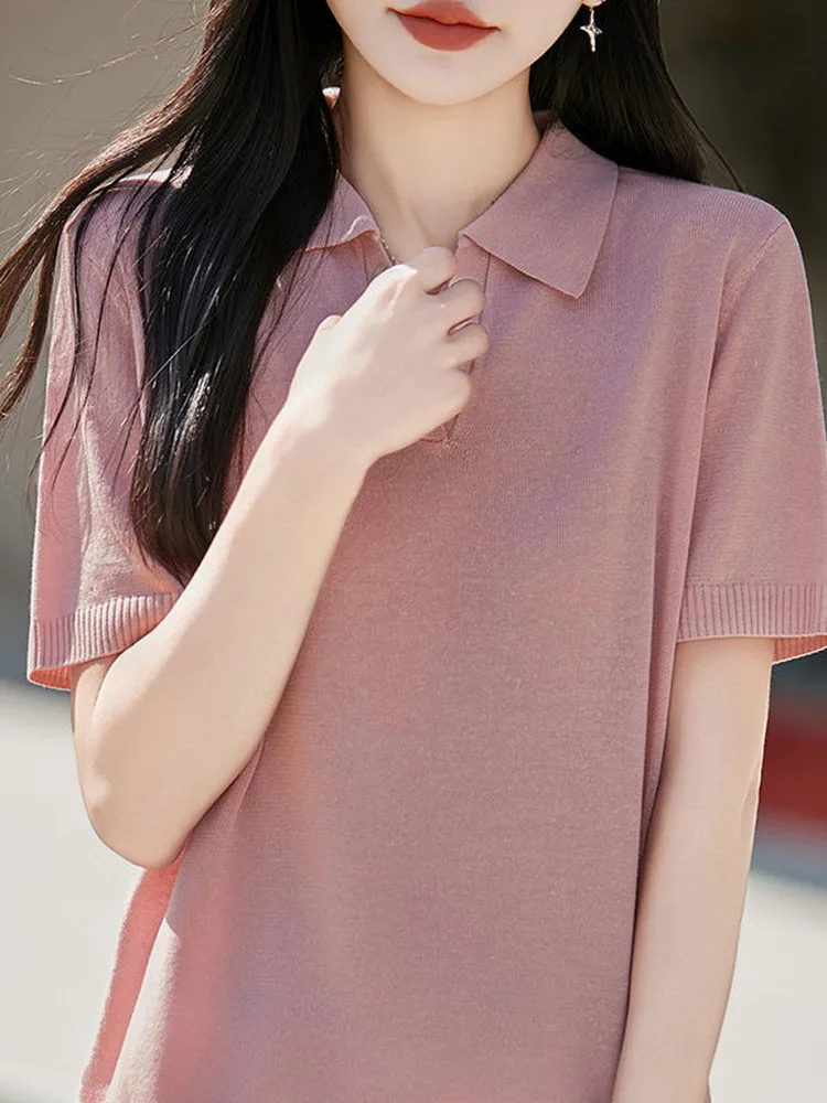 Casual Style Neck Short Sleeve Knitted Top Women's Thin Breathable Linen Loose Versatile Slimming Top T-Shirt
Casual Style Neck Short Sleeve Knitted Top Women's Thin Breathable Linen Loose Versatile Slimming Top T-Shirt
