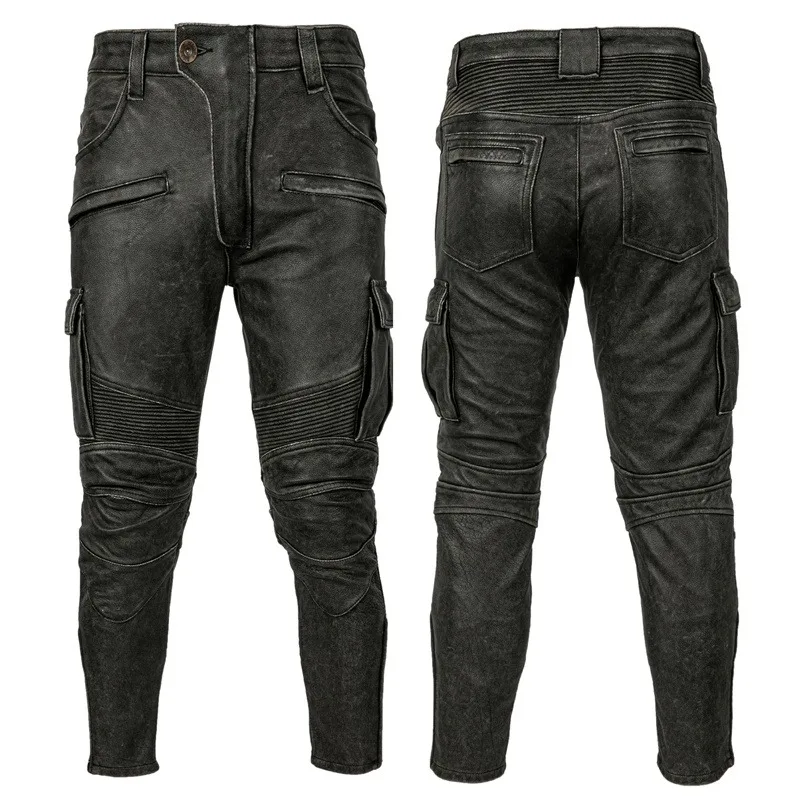 Motorcycle Leather Pant Vintage Real Cowhide Trousers Men Motor Riding Leather Pants Biker Loose Pant 2023 New Autumn Winter
Motorcycle Leather Pant Vintage Real Cowhide Trousers Men Motor Riding Leather Pants Biker Loose Pant 2023 New Autumn Winter