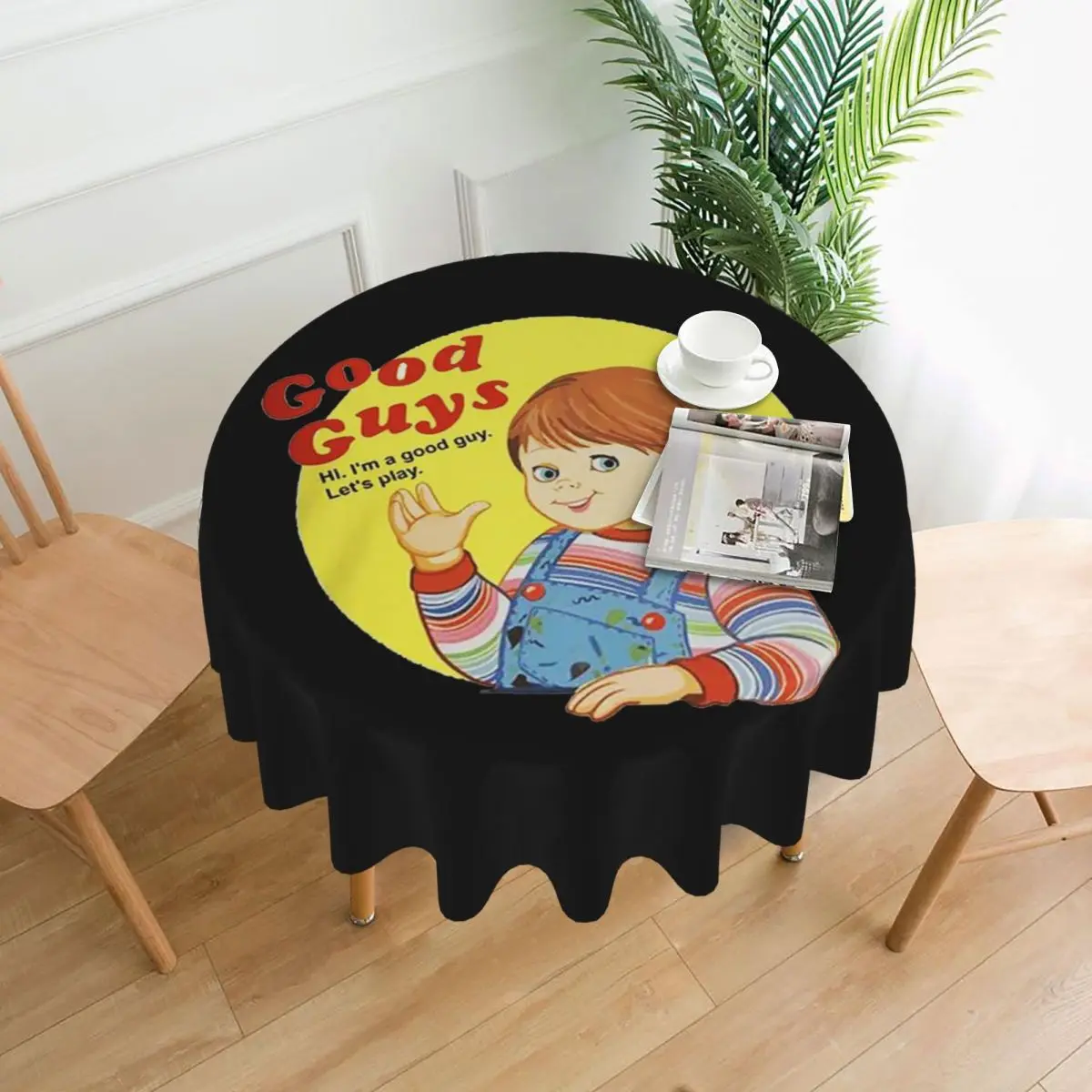 Chucky Child's Play Good Guys Doll Waterproof Round Tablecloth Oilproof Table Cloth for Kitchen Events Table Cover 60 inches
Chucky Child's Play Good Guys Doll Waterproof Round Tablecloth Oilproof Table Cloth for Kitchen Events Table Cover 60 inches