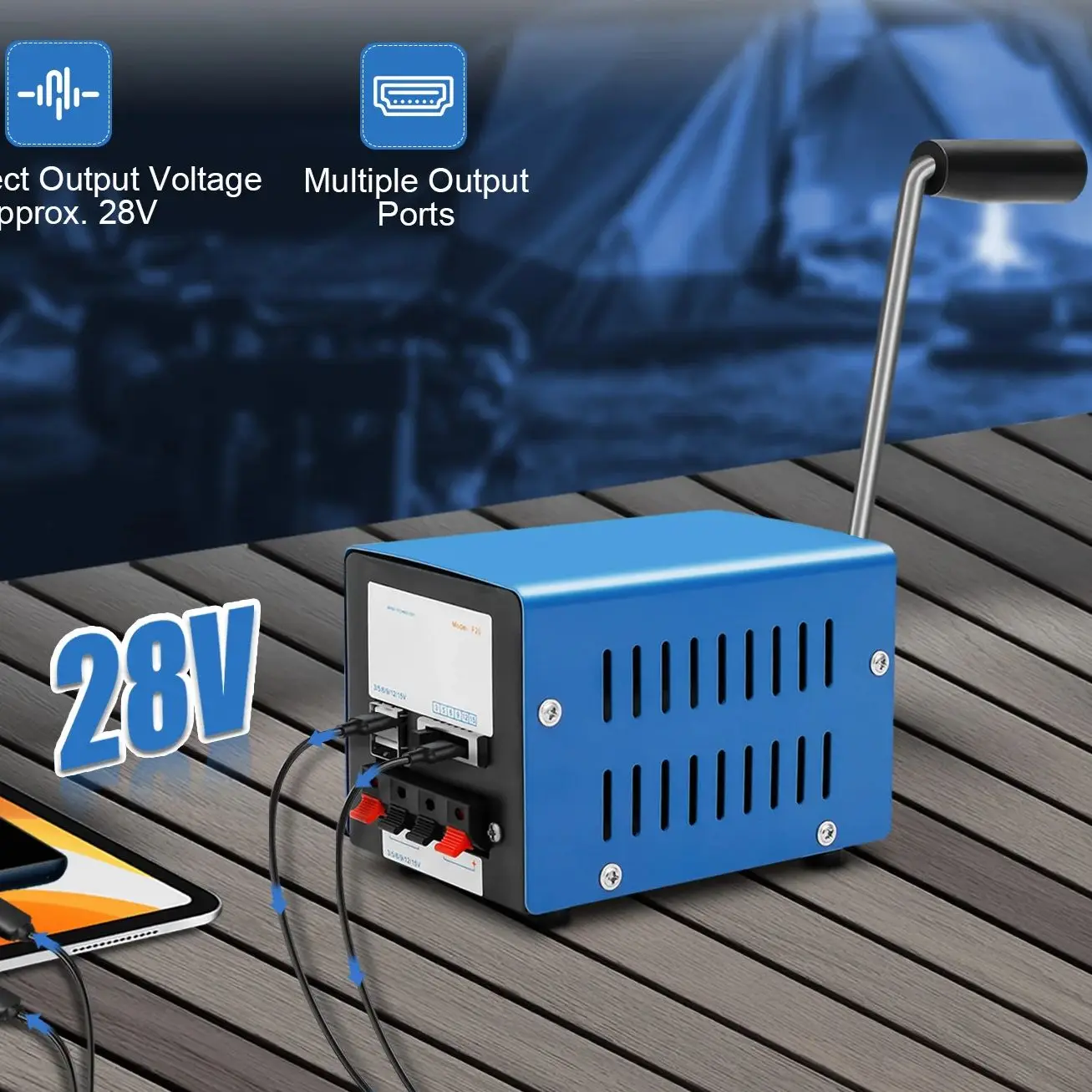 Ручной генератор 20 Вт, портативный генератор с ручным приводом для зарядки нескольких устройств, для путешествий и кемпинга
Ручной генератор 20 Вт, портативный генератор с ручным приводом для зарядки нескольких устройств, для путешествий и кемпинга