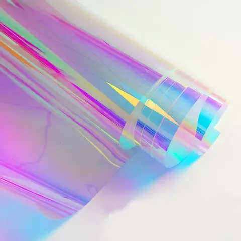 2/3/5M Iridescent Dichroic Glass Privacy Film Rainbow Holographic Window Film Chameleon Window Tint Self Adhesive Decoration