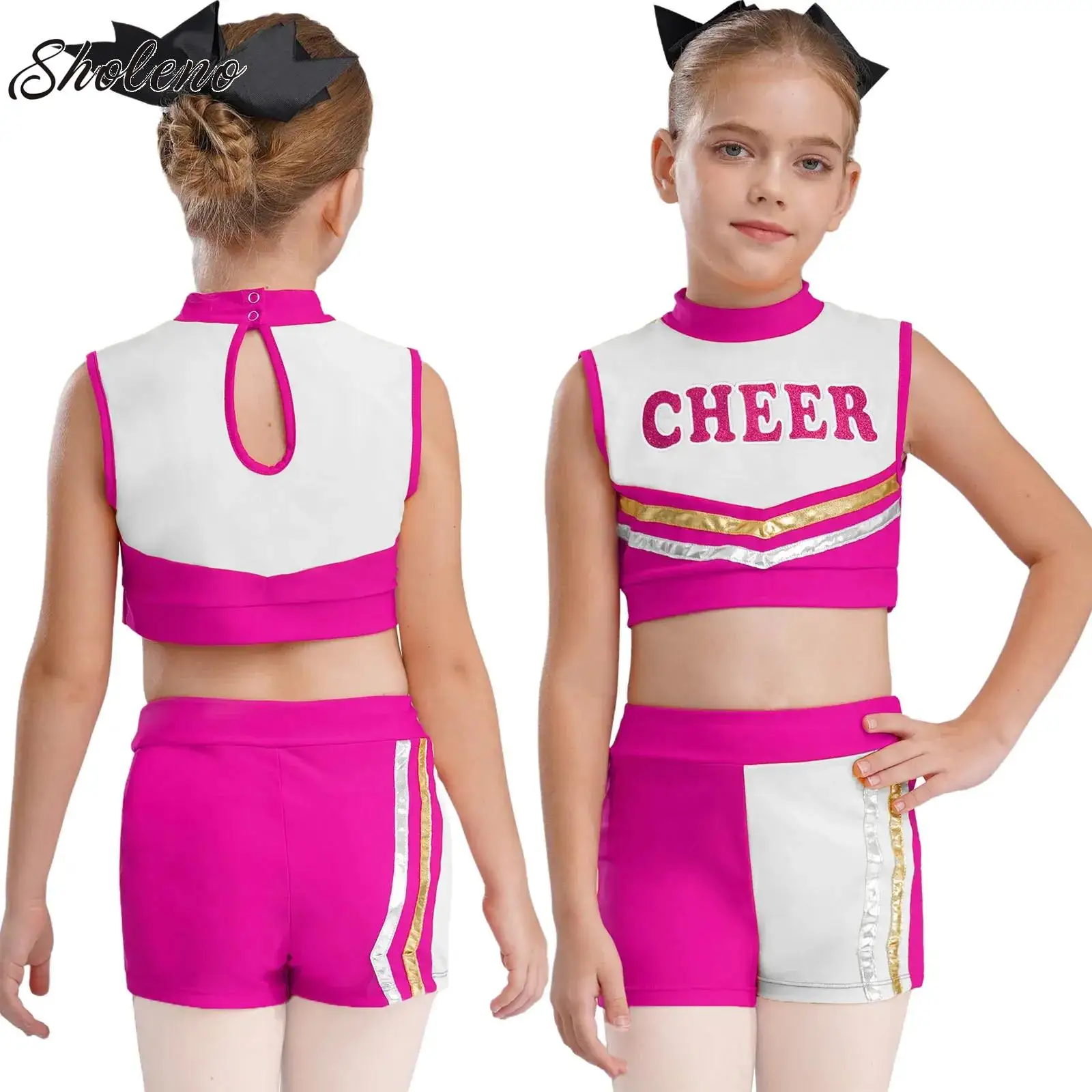 Girls Modern Jazz Dance Costume Cheer Leader Crop Tops Vest with Shorts Set Cheerleading Outfit Competition Performance Costumes
Girls Modern Jazz Dance Costume Cheer Leader Crop Tops Vest with Shorts Set Cheerleading Outfit Competition Performance Costumes