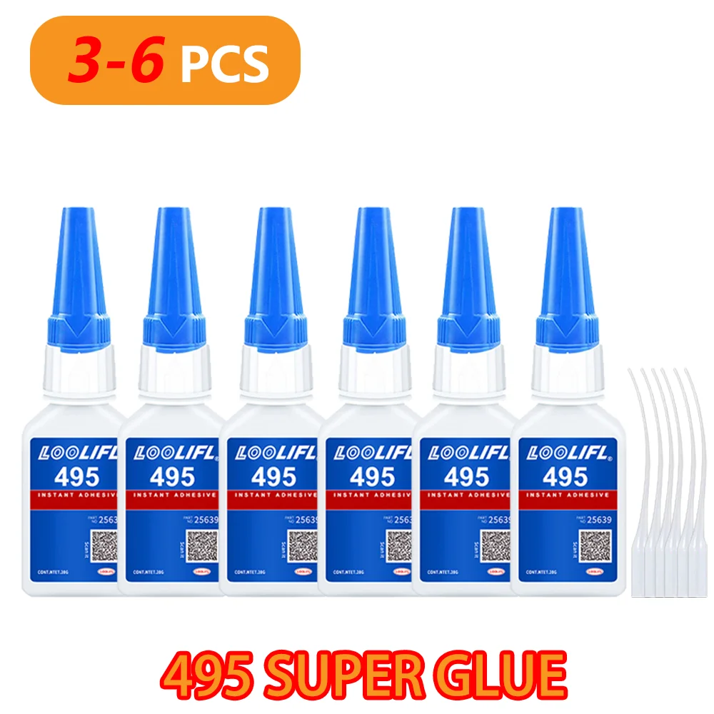 495 Instant Glue Super Glue Cyanoacrylate Adhesive All-Purpose Glue Home Toys Furniture Joining and Repair DIY For Metal Glass Plastic Jewellery Leather Rubber Wood
495 Instant Glue Super Glue Cyanoacrylate Adhesive All-Purpose Glue Home Toys Furniture Joining and Repair DIY For Metal Glass Plastic Jewellery Leather Rubber Wood