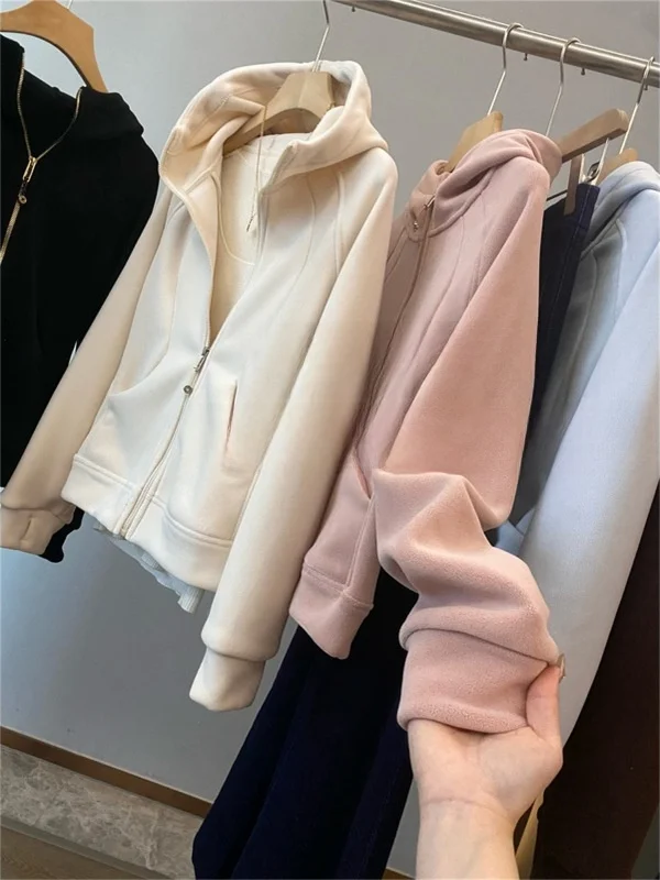 in BLUE Double-sided Orlon Hoodie Jaet Women's Slim Fit Autumn Winter Faion Windproof Sweatirt Coat Korean Sle
in BLUE Double-sided Orlon Hoodie Jaet Women's Slim Fit Autumn Winter Faion Windproof Sweatirt Coat Korean Sle